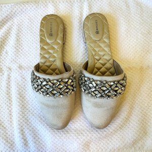 Birdies Songbird Snow Crystal Mule Slippers Size 9.5